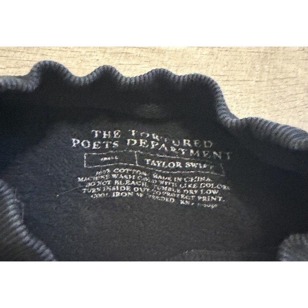 Taylor Swift Official The Tortured‎ Poets Department Black Crewneck Sweatshirt S - Picture 4 of 4